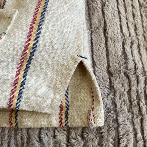 Roxy Long Sleeve Pullover Hoodie Size Small White and Colorful Stripes Hippie - Picture 6 of 7